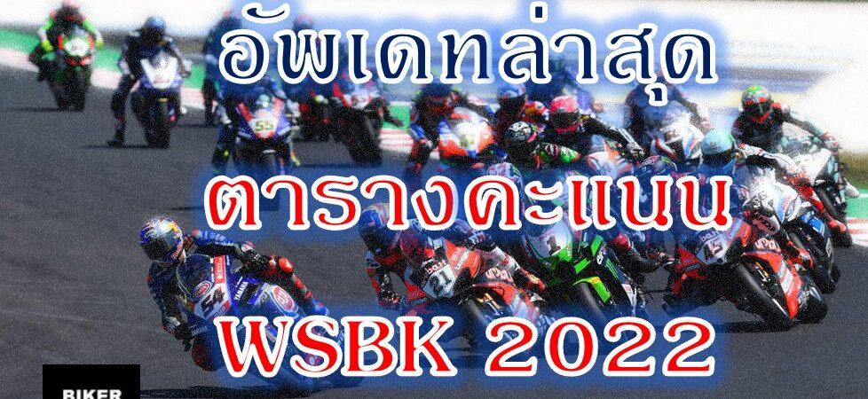 อัพเดทล่าสุด ตารางคะแนน WSBK 2022