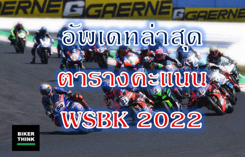 อัพเดทล่าสุด ตารางคะแนน WSBK 2022