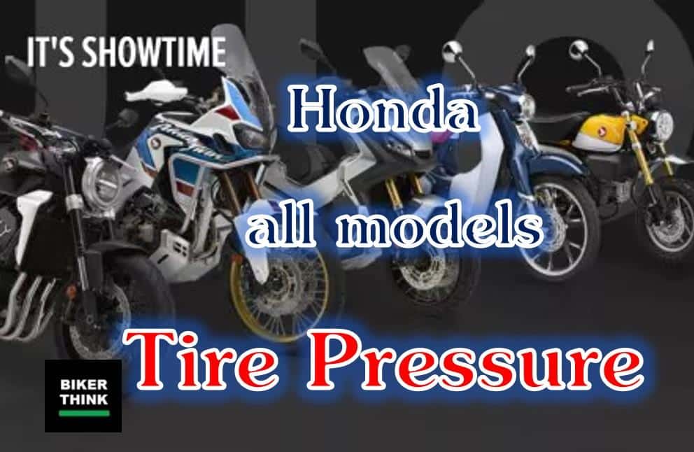 Honda all model bikes “Tire Pressure”