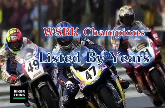 WSBK Champions Listed By Years